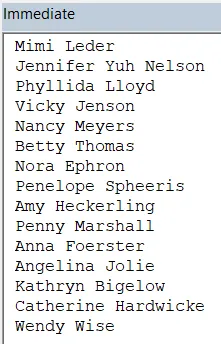 List of female directors