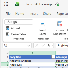 Abba table of songs Abba table of songs