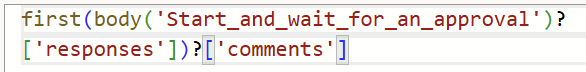 Expression giving response comments Expression giving response comments