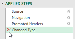 Deleting a query step in Power Query for Excel