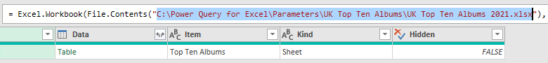 Selecting the file path from a source step in Power Query Selecting the file path from a source step in Power Query