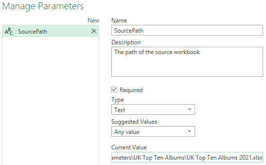 Creating a parameter in Power Query for Excel Creating a parameter in Power Query for Excel