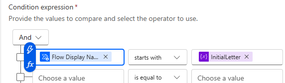 Condition about first letter