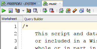 Start of script for generating database
