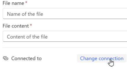 Change connection button Change connection button