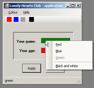 Visual Basic 2005 exercise - Menus and toolbars (image 1)