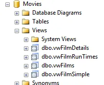 Some views in a database