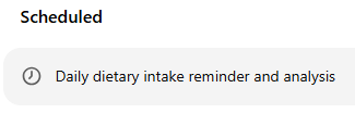 Dietary intake reminder task