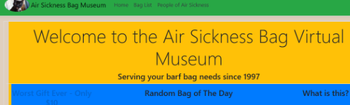 Airline sickness bags