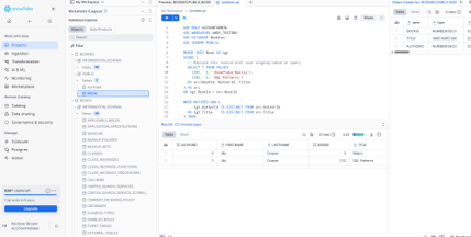 Snowsight user interface Snowsight user interface