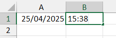 Entering the current time with a keyboard shortcut in Excel
