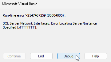 A run-time error in a VBA procedure