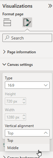 Change the Vertical alignment under Canvas settings to Middle
