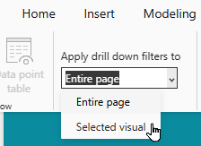 Choose Apply drill down filters to Selected visual