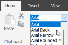 Changing the font in Report Builder