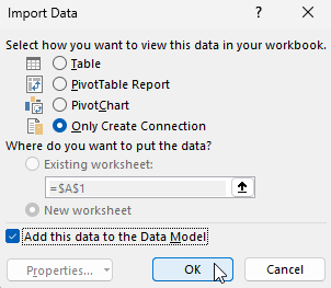 Loading data from Power Query to the Power Pivot data model