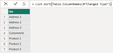 Returns a list of the columns in order