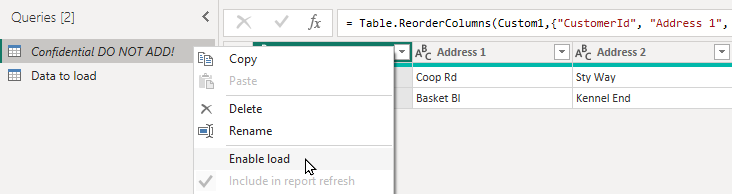 Untick enable load so it isnt added into the model