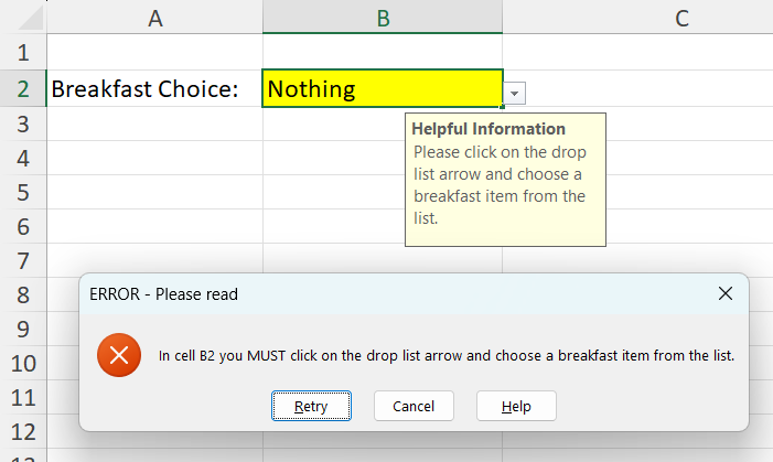 An example of a clearer data validation error message