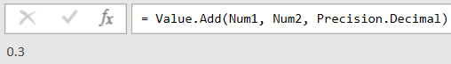 Result of a Power Query M expression using decimal precision