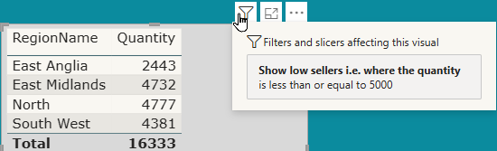 Showing the new tooltip on the visual