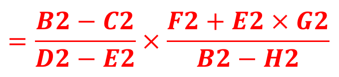 The mathematical calculation/equation for our results