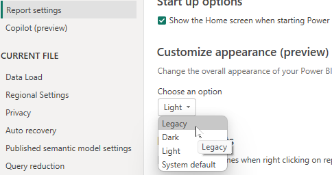 Swap the report settings to the Legacy setting