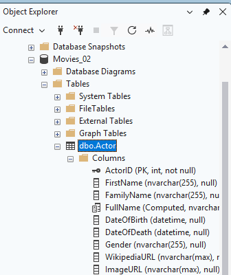 Manually looking at data types in SSMS