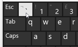The backtick key on a UK language keyboard