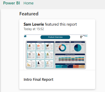 Upload a screenshot and set as a featured report