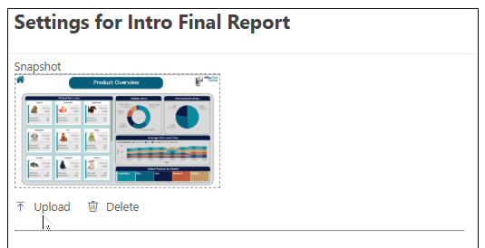 Upload an image to use a preview of a report