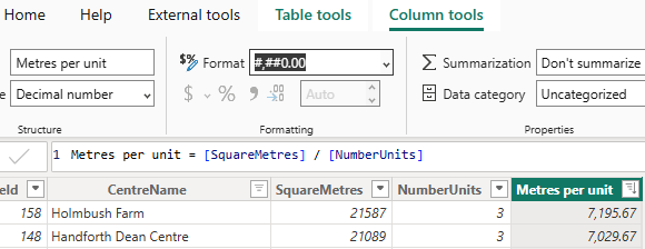 Applying a custom format to a decimal column