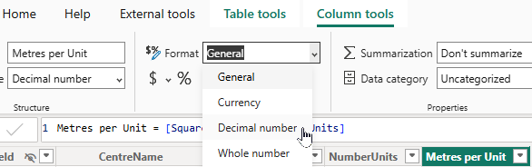 Choose the format style you would like, in this case Decimal number