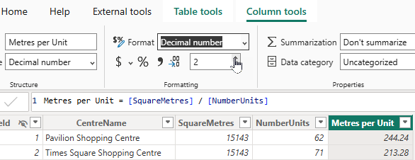 Other fine tuning options are avilable like changing the number of decimals