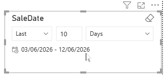 When using the relative date slicer it includes today