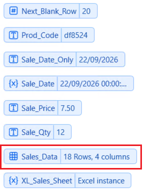 Image showing the variables pane with a Data table highlighted Image showing the variables pane with a Data table highlighted