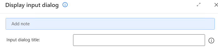 Image showing the Add note section at the top of actions in PAD Image showing the Add note section at the top of actions in PAD