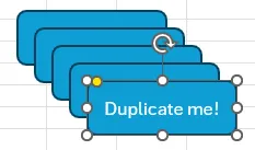 Multiple duplicated shapes in Microsoft Excel.