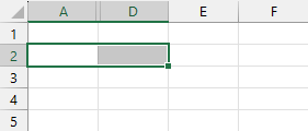 Selecting cells which span a hidden region in Excel