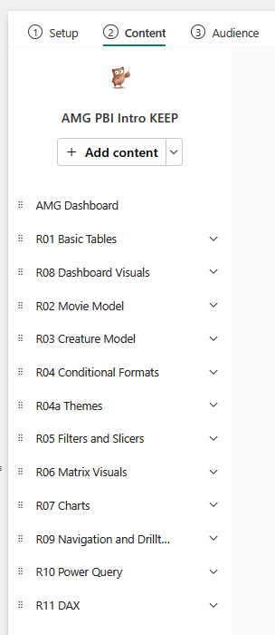 Giant list of items in a workspace