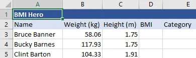Sample data