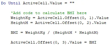 Write into cell