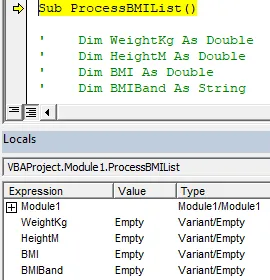 Non declared variables