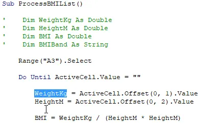 Variable names