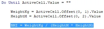 Calculate BMI