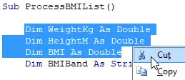 Cut variables
