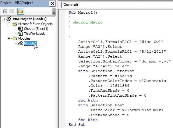Excel Visual Basic for Applications online training