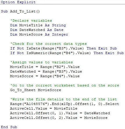 Excel Visual Basic for Applications online training